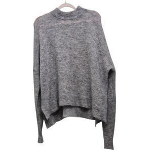 Envii Umia T-Neck Knit Sweater XS/S Grey Mohair Wool Mock Neck Oversized‎ Boxy